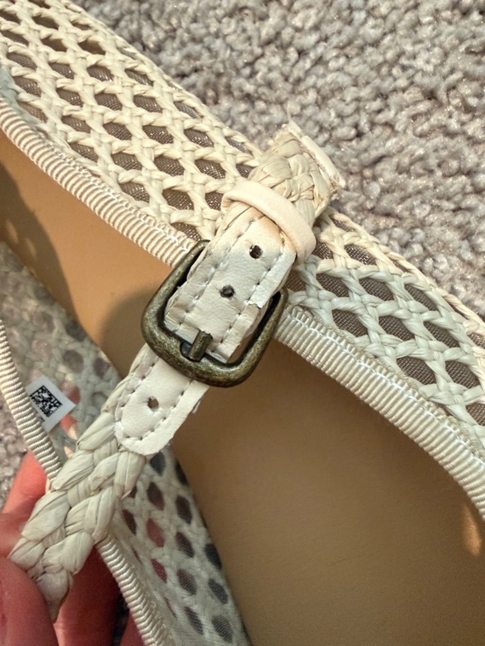 American Eagle Outfitters Cream Braided Mary Jane Flats with Tan Insole - Picture 6 of 8